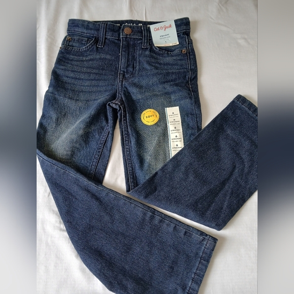 Cat & Jack Other - Cat & Jack Straight Dark Wash Girls Jeans Size 12 Stretch NWT